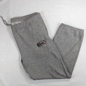 Brooks Sweatpants Men's Medium Gray Pockets Drawstring Embroidered Fleece